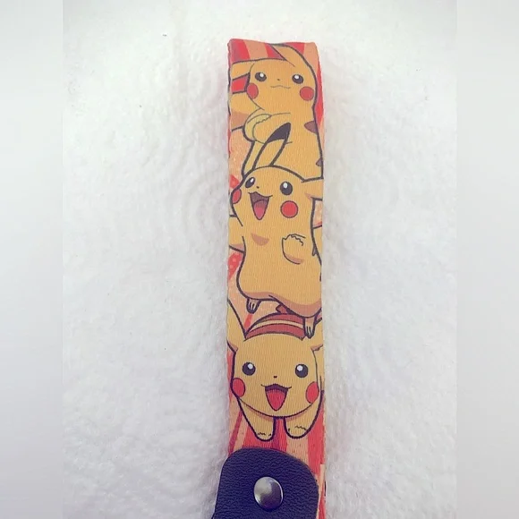 TRENDING Pokemon wrist keychain Heavy duty gamer Anime Black accents keyring NEW - Picture 5 of 7